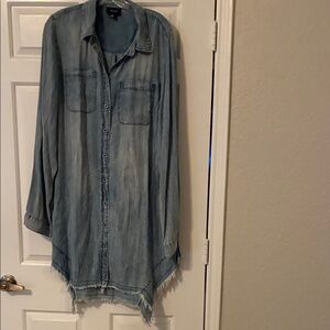 Light Wash Denim Button-Up Tunic /Dress